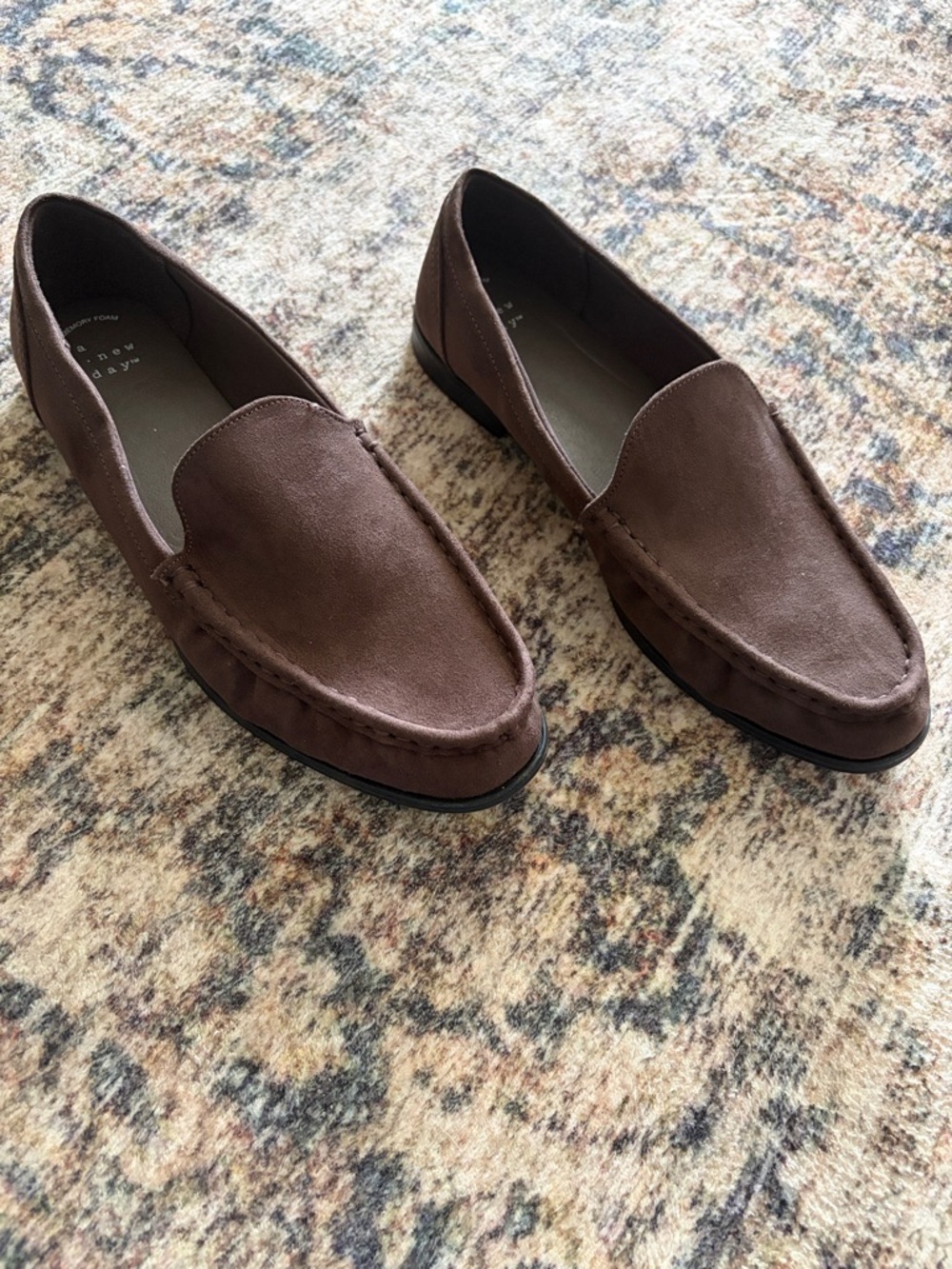 A New Day Chocolate Brown Slip On Loafers | Comfort Work Flats | Size 9